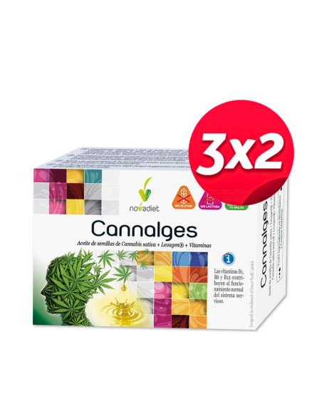 Pack 3x2 Cannalges Novadiet 30 Cápsulas Blandas Oferta