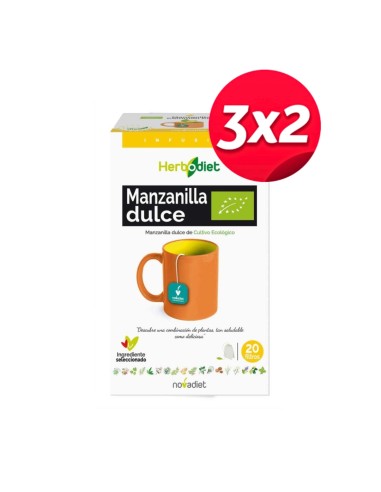 Pack 3x2 Manzanilla Eco Novadiet 20 Bolsitas Filtro