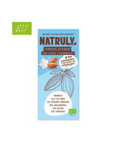 Chocolate con Leche y Almendra Bio 85g - Natruly Natural