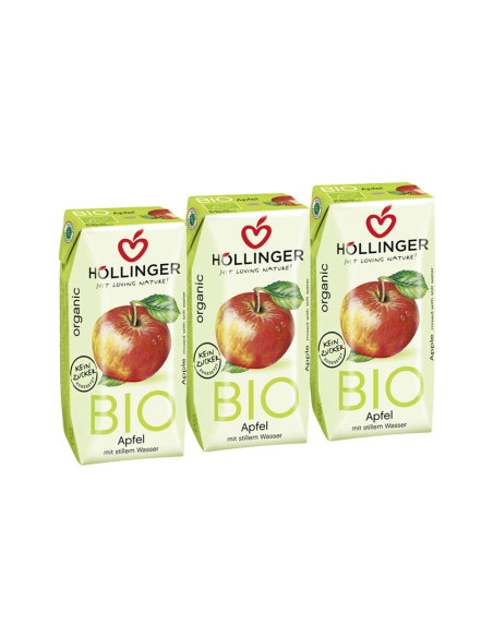 Pack 8 Uds. Minibrick Zumo De Manzana Bio 3 x 200 ml  de Hollinger
