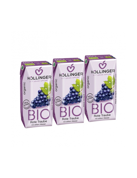 Pack 8 Uds. Minibrick Zumo De Uva Negra Bio 3 x 200 ml  de Hollinger