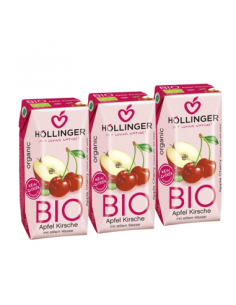 Pack 8 Uds. Minibrick Zumo De Manzana-Cereza Bio 3 x 200 ml  de Hollinger
