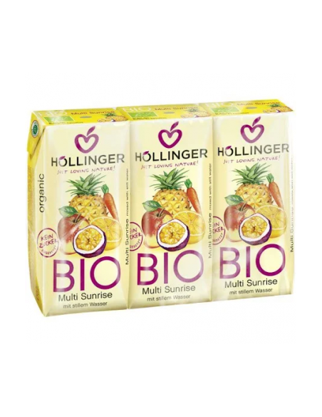 Pack 8 Uds. Minibrick Zumo Sunrise "Amanecer" Bio 3 x 200 ml  de Hollinger