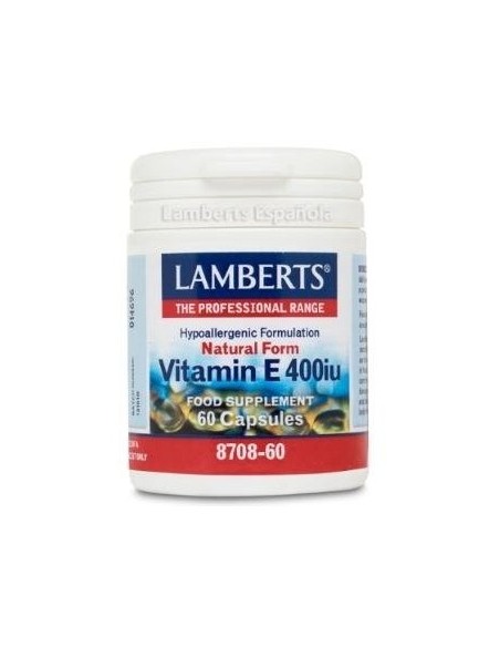 Vitamina E Natural 400 UI 60 Caps de Lamberts