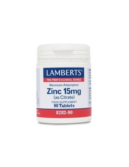Zinc 15 mg (Como citrato) 90 Tabs de Lamberts