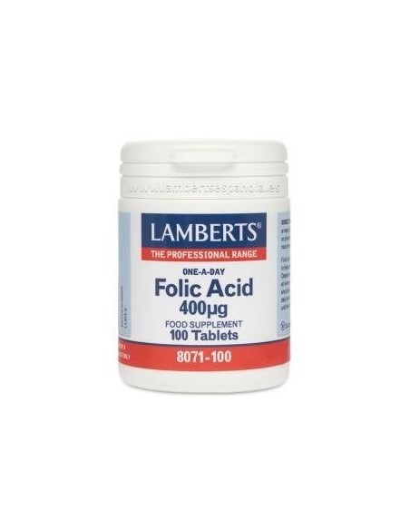 Ãcido FÃ³lico 400 Âµg 100 Tabs de Lamberts