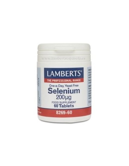 Selenio 200 Âµg (Como L-Selenometionina) 60 Tabs de Lamberts