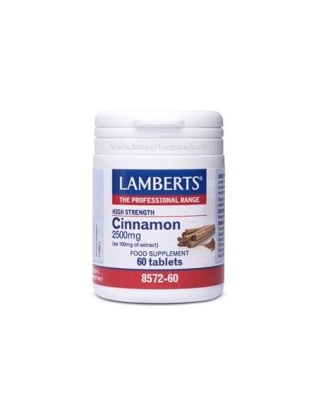Canela 2500 mg (CinamaldehÃ­do del 62% Â 73%) 60 Tabs de Lamberts