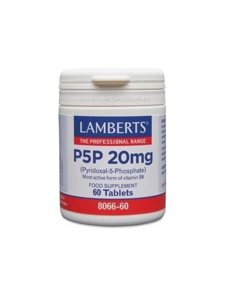 P5P 20 mg (Piridoxal-5-Fosfato) 60 tabs de Lamberts