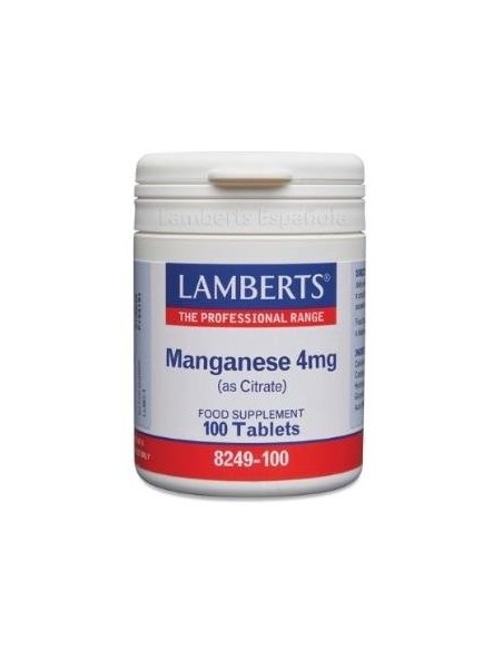 Manganeso 4 mg (Como citrato) 100 Tabs de Lamberts