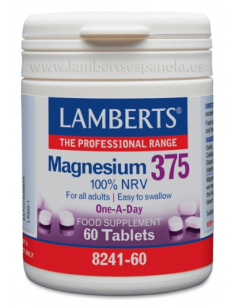 Magnesio 375 mg por tableta 60 de Lamberts