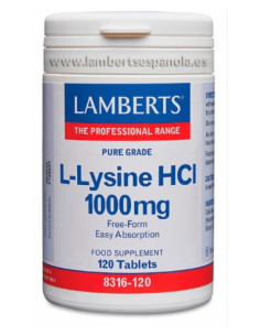 L-Lisina HCl 1000 mg 120 Tabs de Lamberts