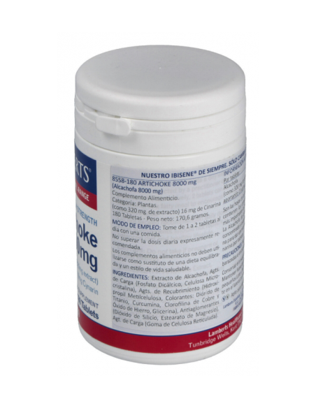 Alcachofa 7425 mg (16 mg de Cinarina) 180 Tabs de Lamberts