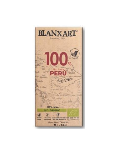 Chocolate Negro 100% Peru 75 Gr Eco de Blanxart