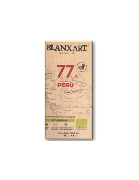 Chocolate Negro 77% Peru 75 Gr Eco de Blanxart