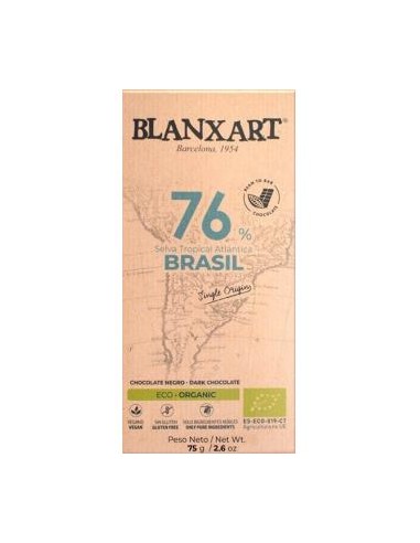 Chocolate Negro 76% Brasil 75 Gr Eco de Blanxart