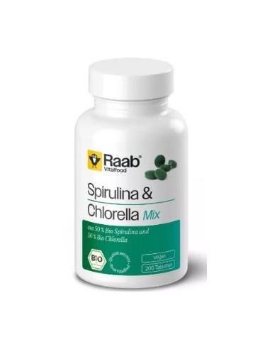 Alga Spirulina+Chlorella 440Mg 200 Comp Bio Vegan Sg de Raab Vitalfood
