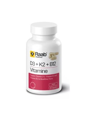 Vitamina D3+K2+B12 460Mg 60 Cap Vegan Sg de Raab Vitalfood