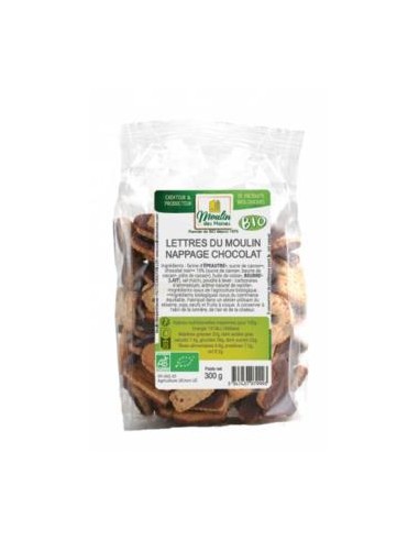 Galletas Letras Cubiertas De Chocolate 300 Gr Bio de Moulin Des Moines