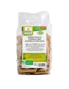 Aperitivo Espelta Sesamo Comino Negro 150 Gr Bio de Moulin Des Moines