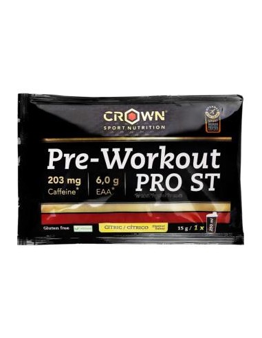 Pre-Workout Pro St 1 Sobre X 15 Gr Citrico de Crown Sport Nutrition
