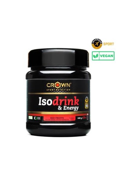 Isodrink & Energy Frutos Rojos 640G 20Tomas 400Ml de Crown Sport Nutrition