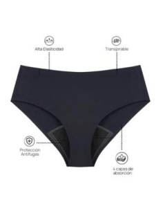Braguita Menstrual Sin Costuras- Negro- Xs de Myalma