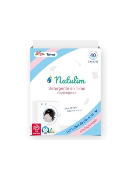 Detergente Floral Eco Tiras 40 Tiras de Natulim