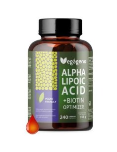 Alpha Lipoic Acid Con Acido Folico 600 Mg 240 Cap. de Vegageno