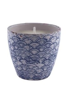 Vela Tiesto Escamas Azul Squam11 Citronela 15,5X15 de Cerabella