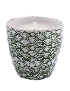 Vela Tiesto Escama Verde Squam58 Citronela 15,5X15 de Cerabella