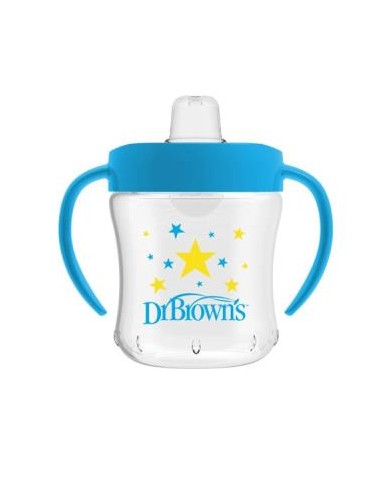 Vaso Transicion Asas Boq Blanda Suave +6M 180Ml de Dr. Brown´S