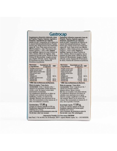 Gastrocap 30 Caps. V de Ynsadiet