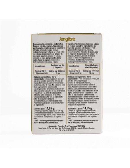 Jengibre 30 Caps. V de Ynsadiet