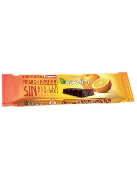 Exp Barritas Choco Negro Con Naranja Stevia 24 Ud de Torras