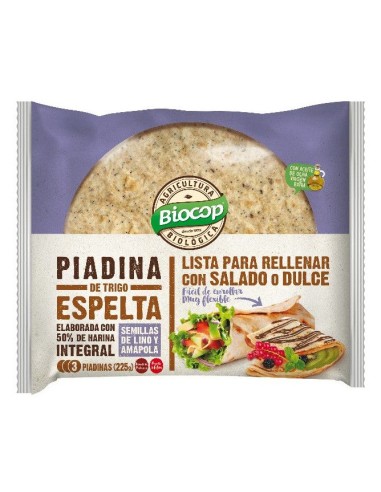 Piadina de Trigo Espelta con Semillas de Lino y Amapola