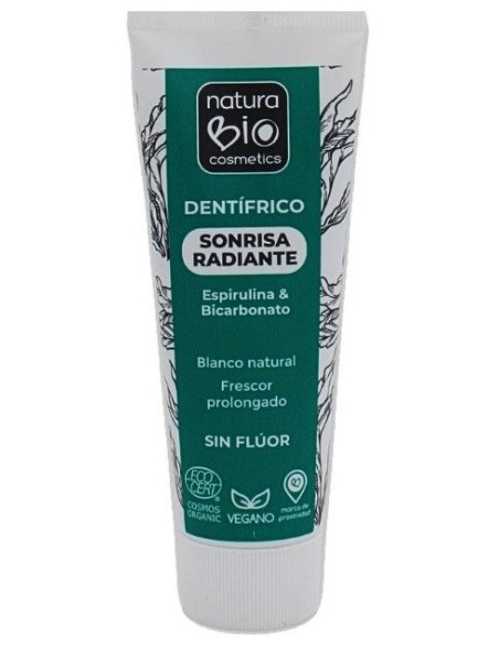 Dentifrico Sonrisa Radiante Espirulina-Bicarbonato 75 Ml de Naturabio Cosmetics