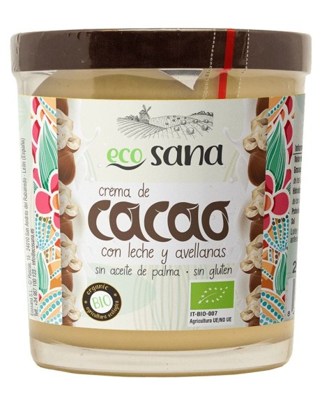 Crema de Cacao con Leche y Avellanas Bio