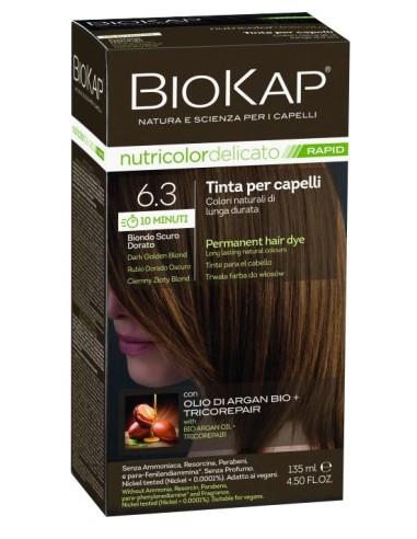 Biokap Nutricolor Delicato Rapid 6.30 Rubio Dorado Oscuro