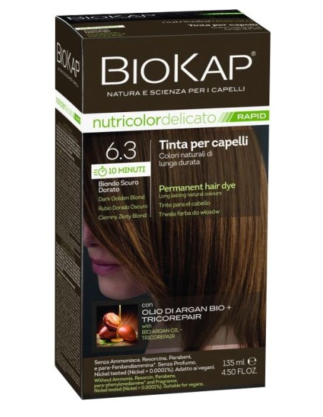 Biokap Nutricolor Delicato Rapid 6.30 Rubio Dorado Oscuro