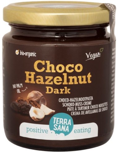 Crema de Cacao Negro y Avellanas Terrasana, sabor natural