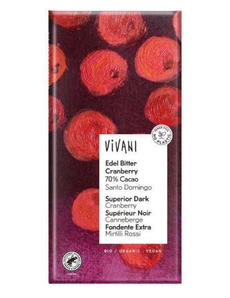 Chocolate Negro Superior 70% Cacao con Arándanos