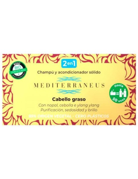 Mediterraneus Champu-Acondicionador Solido Cabello Graso 55 de Mundonatural