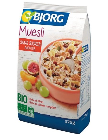 Muesli Frutas Sin Azucar Añadido Bio, 375 G de Bjorg