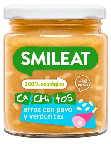 Tarrito de Cachitos de Arroz con Pavo y Verduras