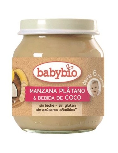 Tarrito de Manzana, Plátano y Bebida de Coco