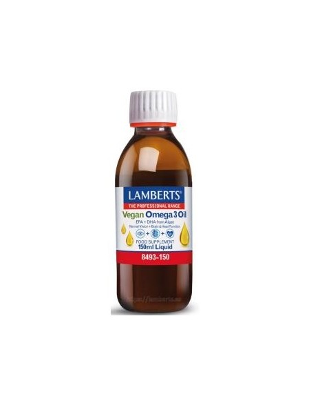 Pack 2 Omega 3 Vegano Líquido 150 ml Lamberts Calidad