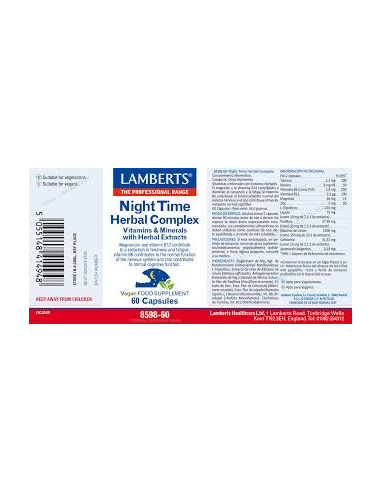 Pack 2 Night Time Herbal Complex 60 cápsulas Lamberts