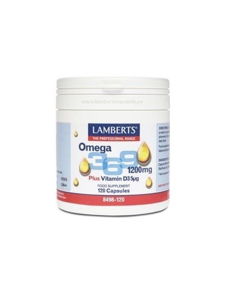 Pack Omega 3,6,9 + Vitamina D3 1200 mg Lamberts 120 cápsulas