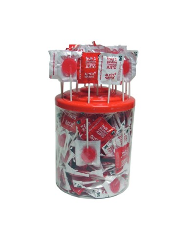 Piruletas Redondas Sabor Cereza Bio-Ft. Expositor 200Uds